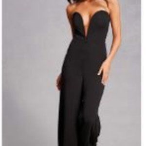 Black TOBI deep sweetheart jumpsuit